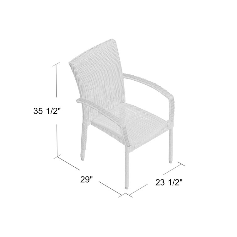 Beachcrest Home Wicker Outdoor Stackable Dining Armchair Wayfair